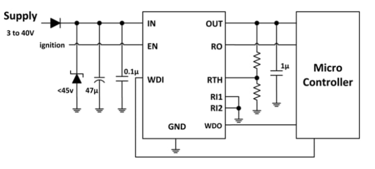 Application Circuit Diagram - Taiwan Semiconductor TQL820CA14Vx LDO Voltage Regulators